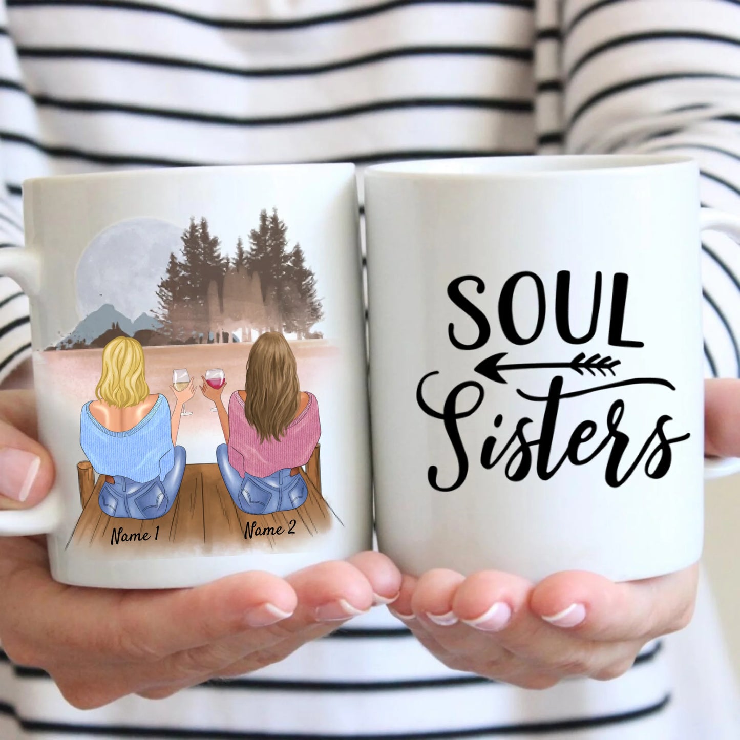 Definition Freundinnen fürs Leben - Personalisierte Tasse für Beste Freundinnen, Kolleginnen, Geschwister (2-4 Personen)