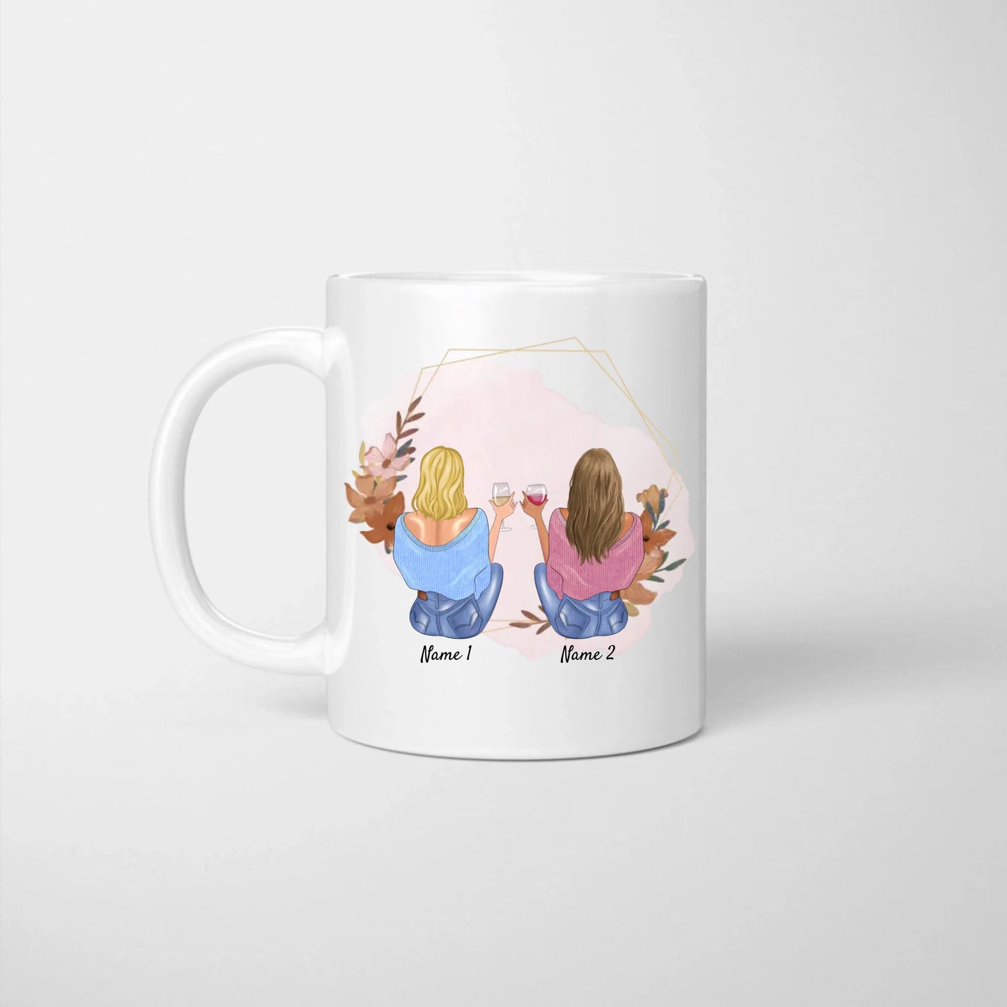 TOUJOURS LÀ l'une pour l'autre, meilleures amies autour d'un verre – tasse personnalisée (2 à 4 amies), cadeau pour une amie, une collègue, une sœur