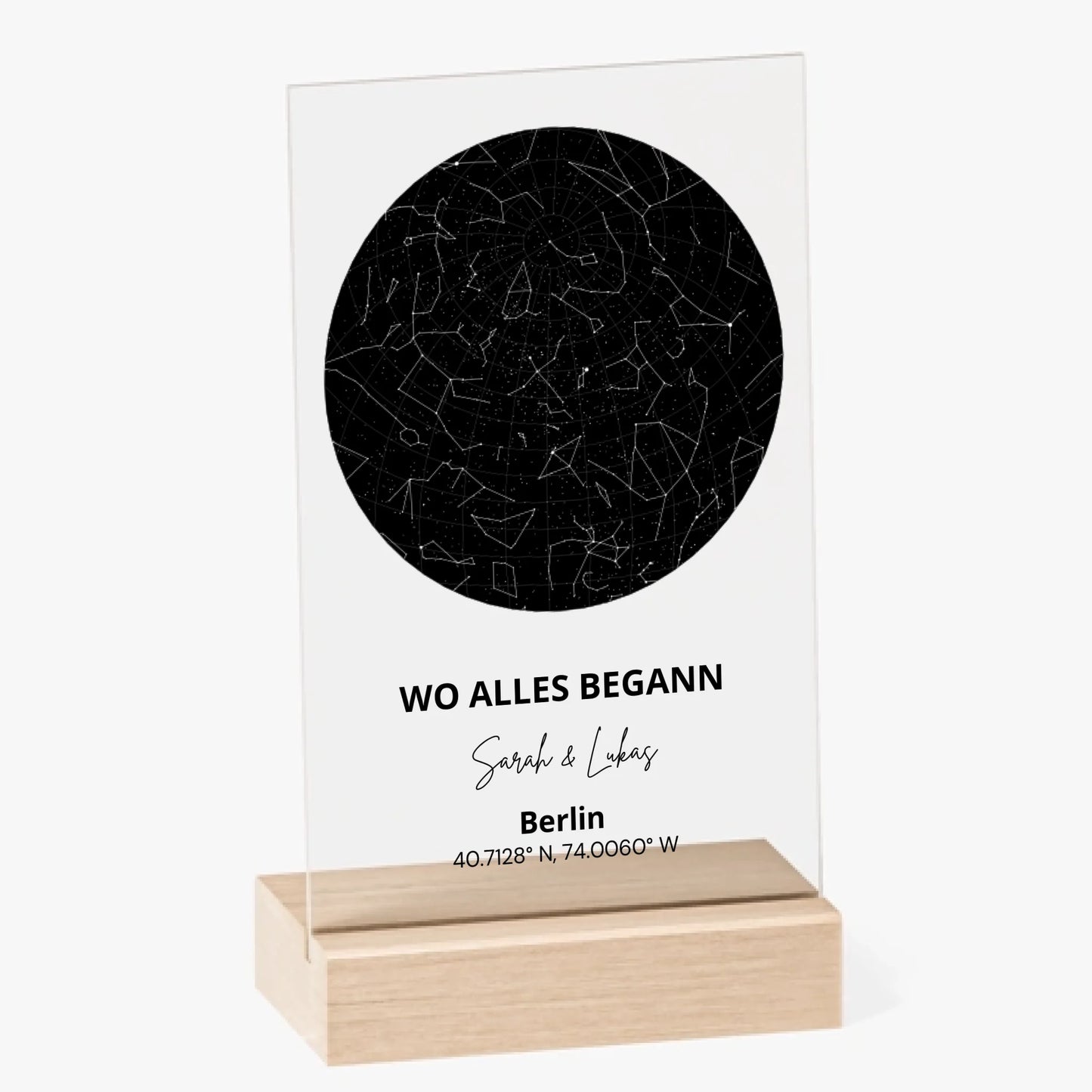 Unser Sternenhimmel - Personalisiertes Acrylglas Bild für deinen Partner, Partnerin, Geschenk Pärchen