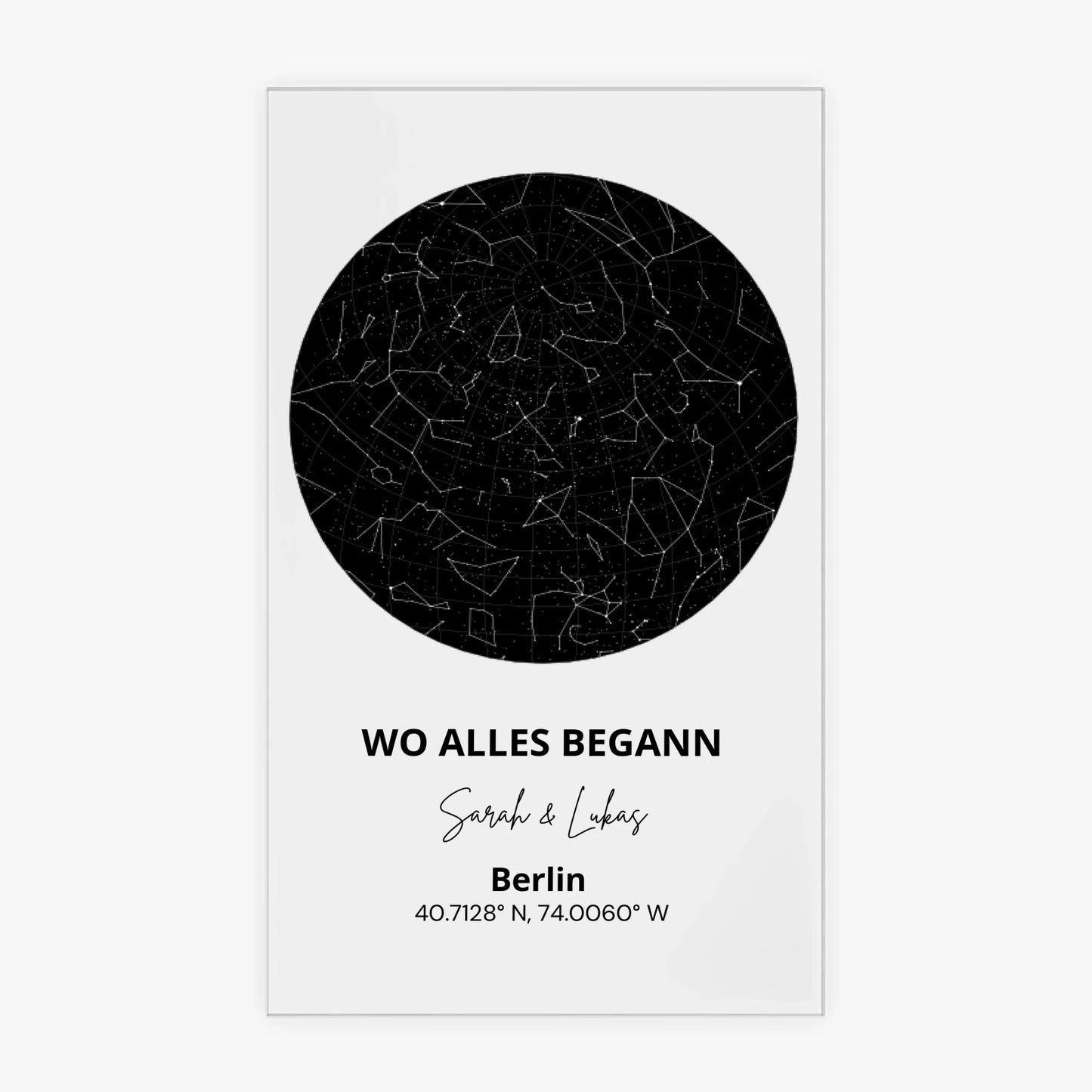 Unser Sternenhimmel - Personalisiertes Acrylglas Bild für deinen Partner, Partnerin, Geschenk Pärchen