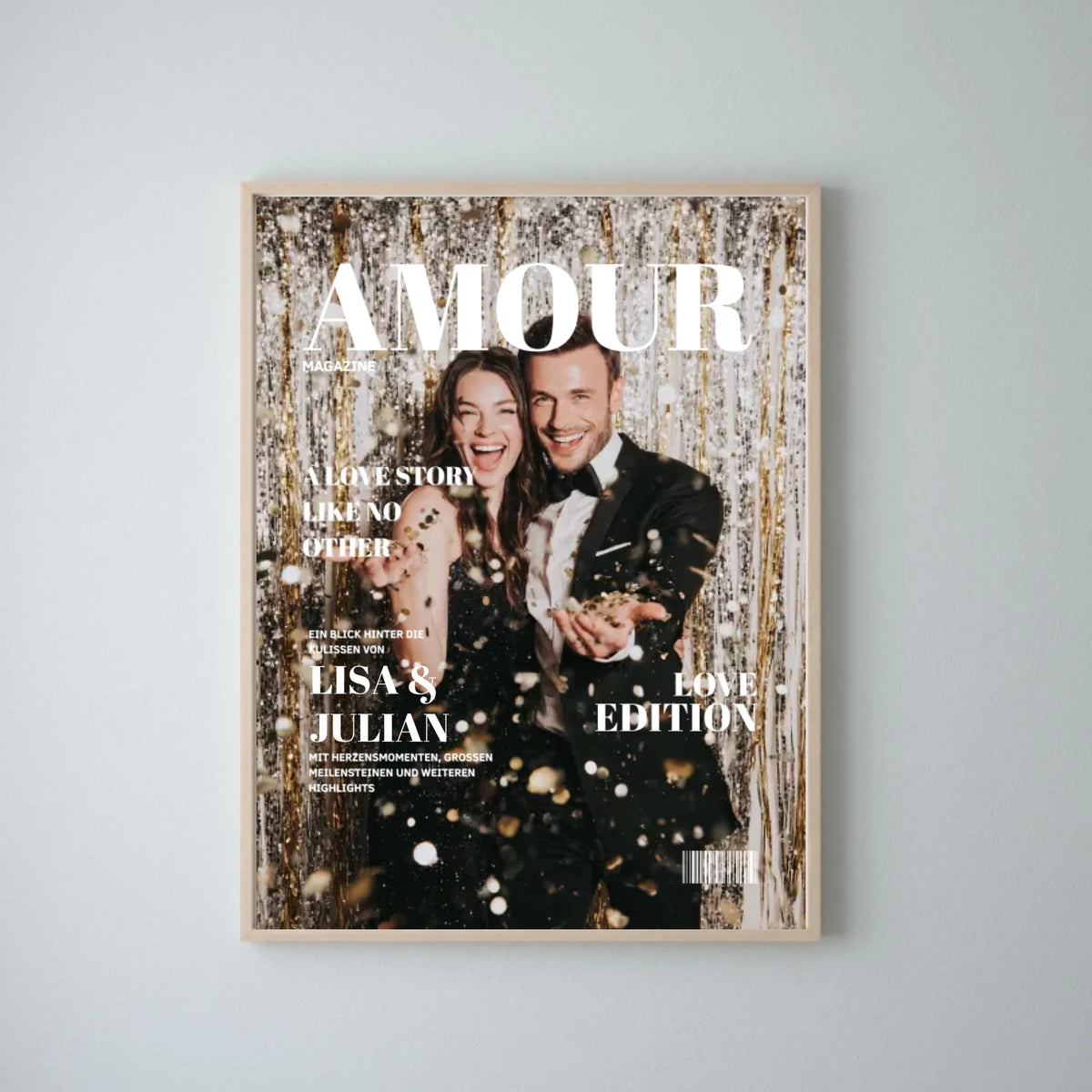 Pärchen Magazin Coverpage - Personalisiertes Poster Zeitschrift Amour, Love Edition