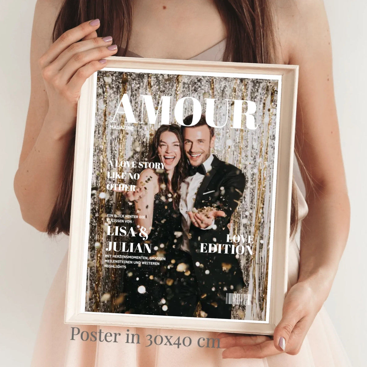 Pärchen Magazin Coverpage - Personalisiertes Poster Zeitschrift Amour, Love Edition