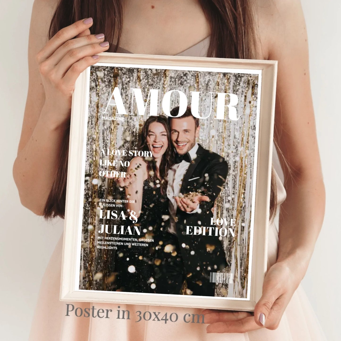Pärchen Magazin Coverpage - Personalisiertes Poster Zeitschrift Amour, Love Edition
