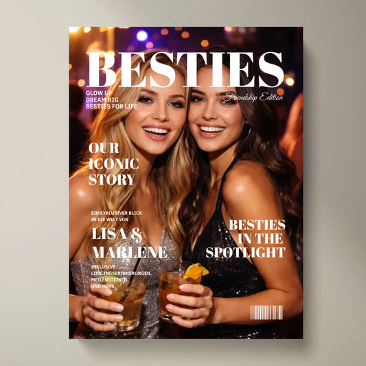 Besties Magazin Coverpage - Personalisiertes Poster Zeitschrift für Freundinnen, Friendship Edition