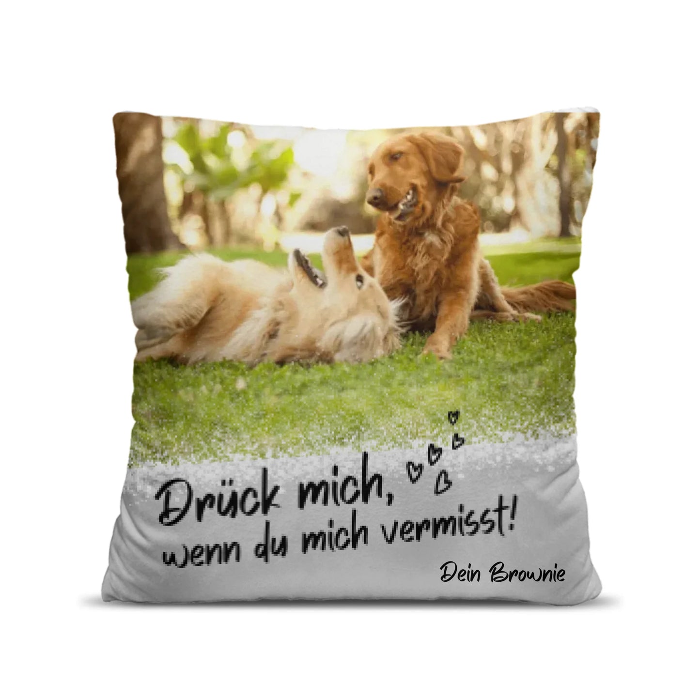 Personalisiertes Foto Kissen, Drück mich wenn du mich vermisst (Haustiere, Partner)