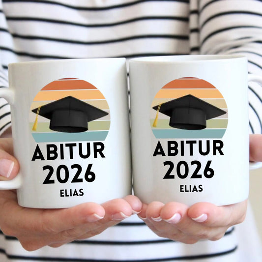 Glückwunsch Abschluss Tasse 2026 - Personalisierte Tasse Abitur, Studium, Bachelor, Master, Ausbildung, Realschule, Examen