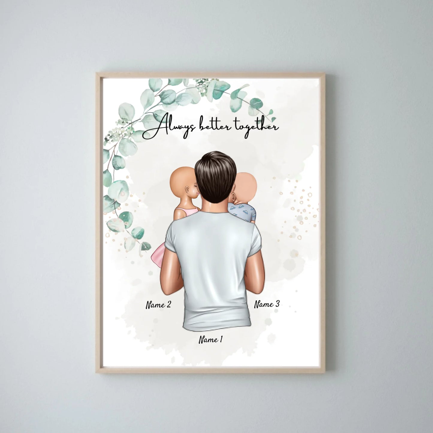 Miglior papà - Poster Personalizzato (Padre con bambini)