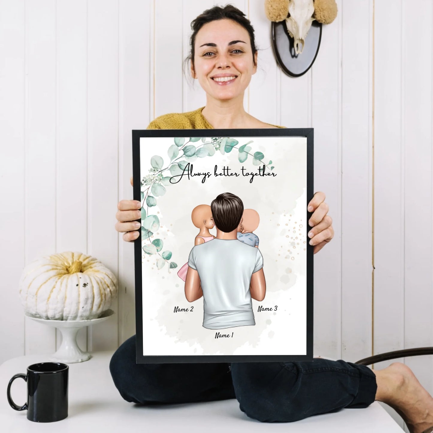 Miglior papà - Poster Personalizzato (Padre con bambini)