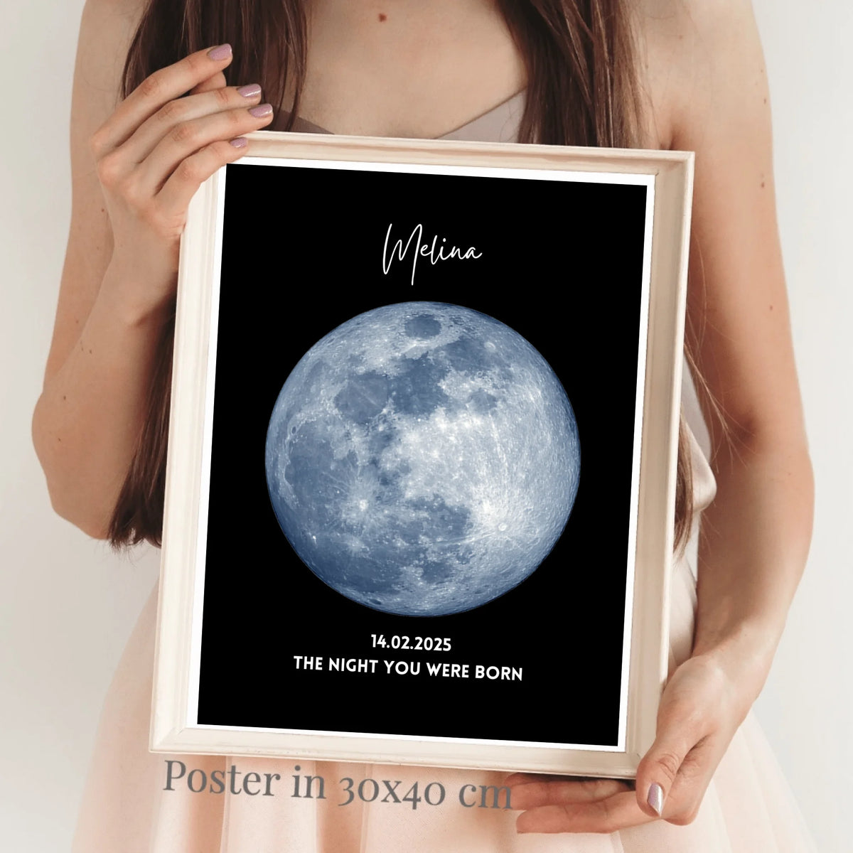 The night you were born - Personalisiertes Mondphasen Poster Geburtstag, Geburtsmond