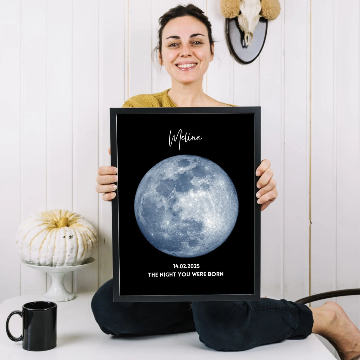 The night you were born - Personalisiertes Mondphasen Poster Geburtstag, Geburtsmond