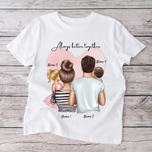 Carica l&#39;immagine nel visualizzatore di Gallery, Famille heureuse - T-shirt personnalisé (parents &amp; 1-4 enfants)
