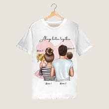 Carica l&#39;immagine nel visualizzatore di Gallery, Famille heureuse - T-shirt personnalisé (parents &amp; 1-4 enfants)
