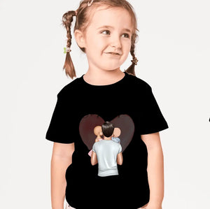 Bambino con papà - T-shirt personalizzata per bambini (100% cotone, unisex)