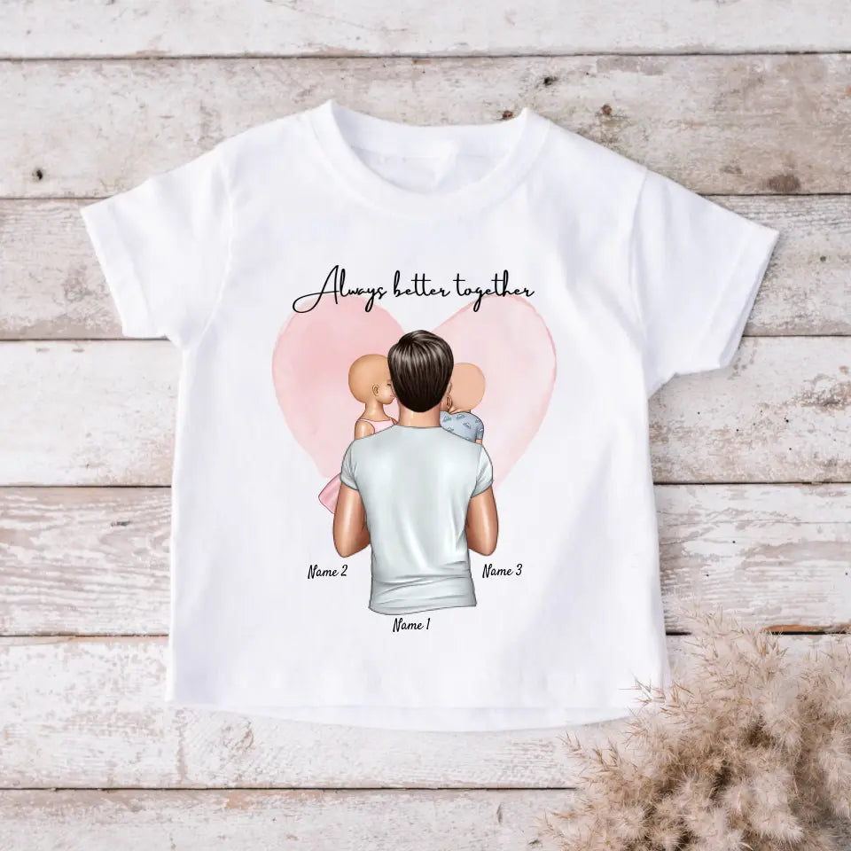 Bambino con papà - T-shirt personalizzata per bambini (100% cotone, unisex)